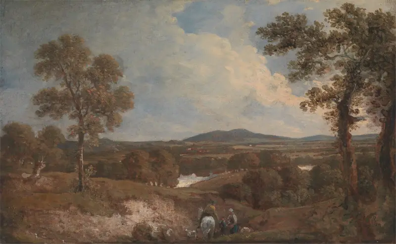 Landskap med figurer i förgrunden av George Howland Beaumont