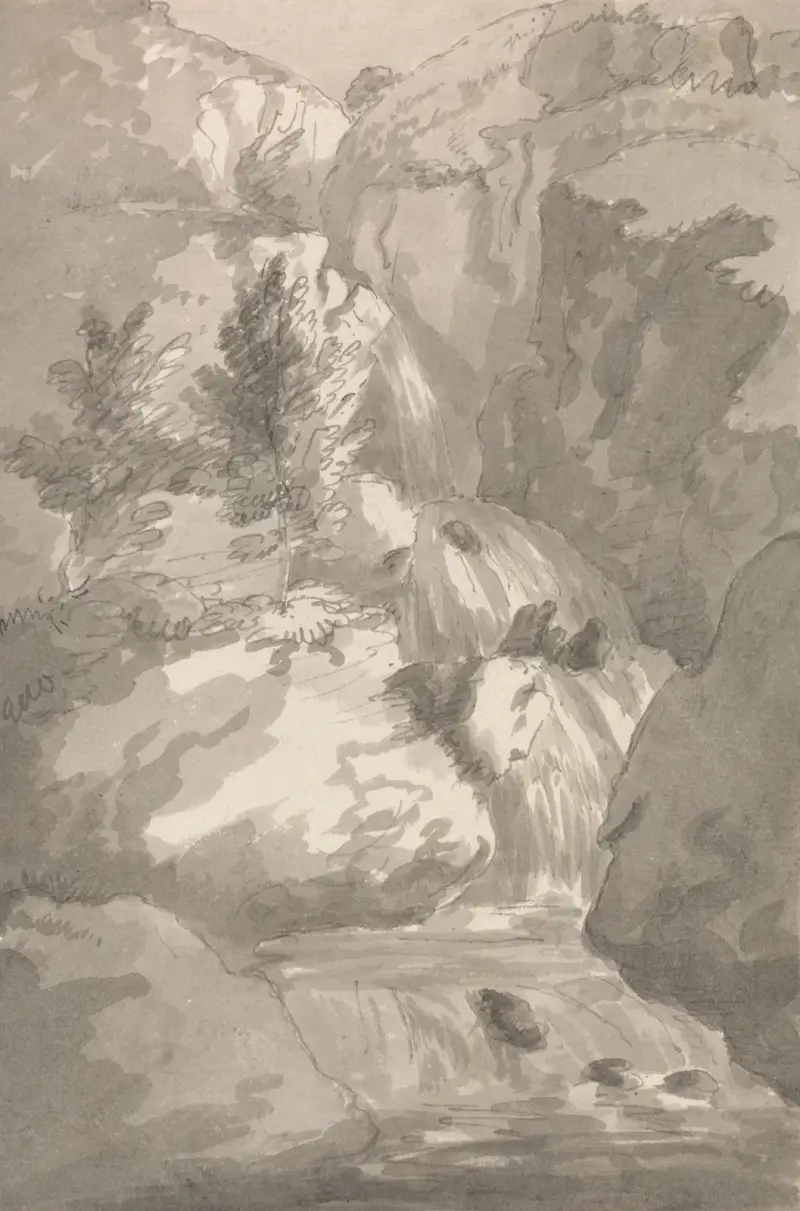 Del av Brind Gill i Ligburthwaite av George Howland Beaumont