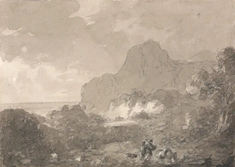 Vy vid Italiens kust av George Howland Beaumont