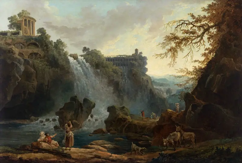 Les Cascatelles de Tivoli av Hubert Robert