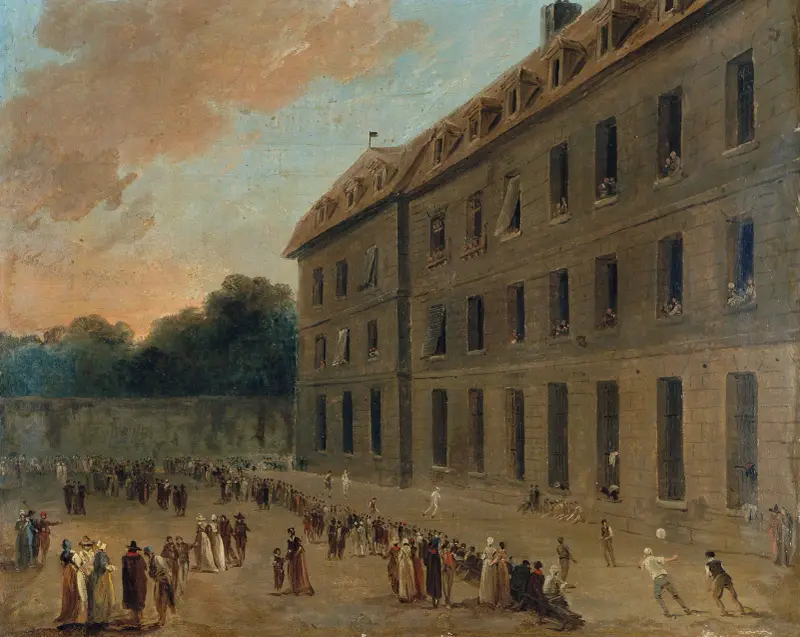 Erholung der Gefangenen in Saint-Lazare; Das Ballspiel von Hubert Robert