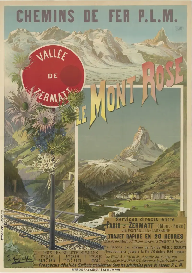 Järnvägen P. L. M. Mont Rose. Zermattdalen av Frederic Hugo d’Alési