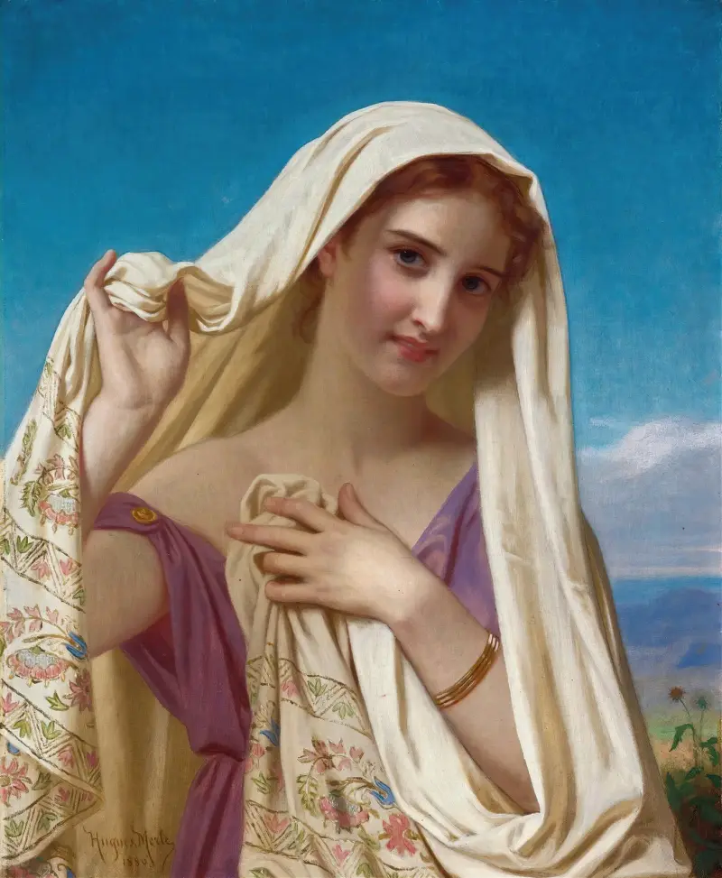 Ung flicka med slöja av Hugues Merle