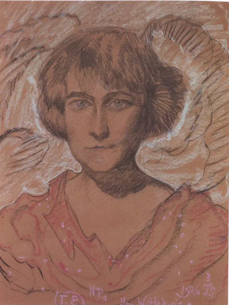 Porträtt av Kazimiera Żuławska av Stanisław Ignacy Witkiewicz