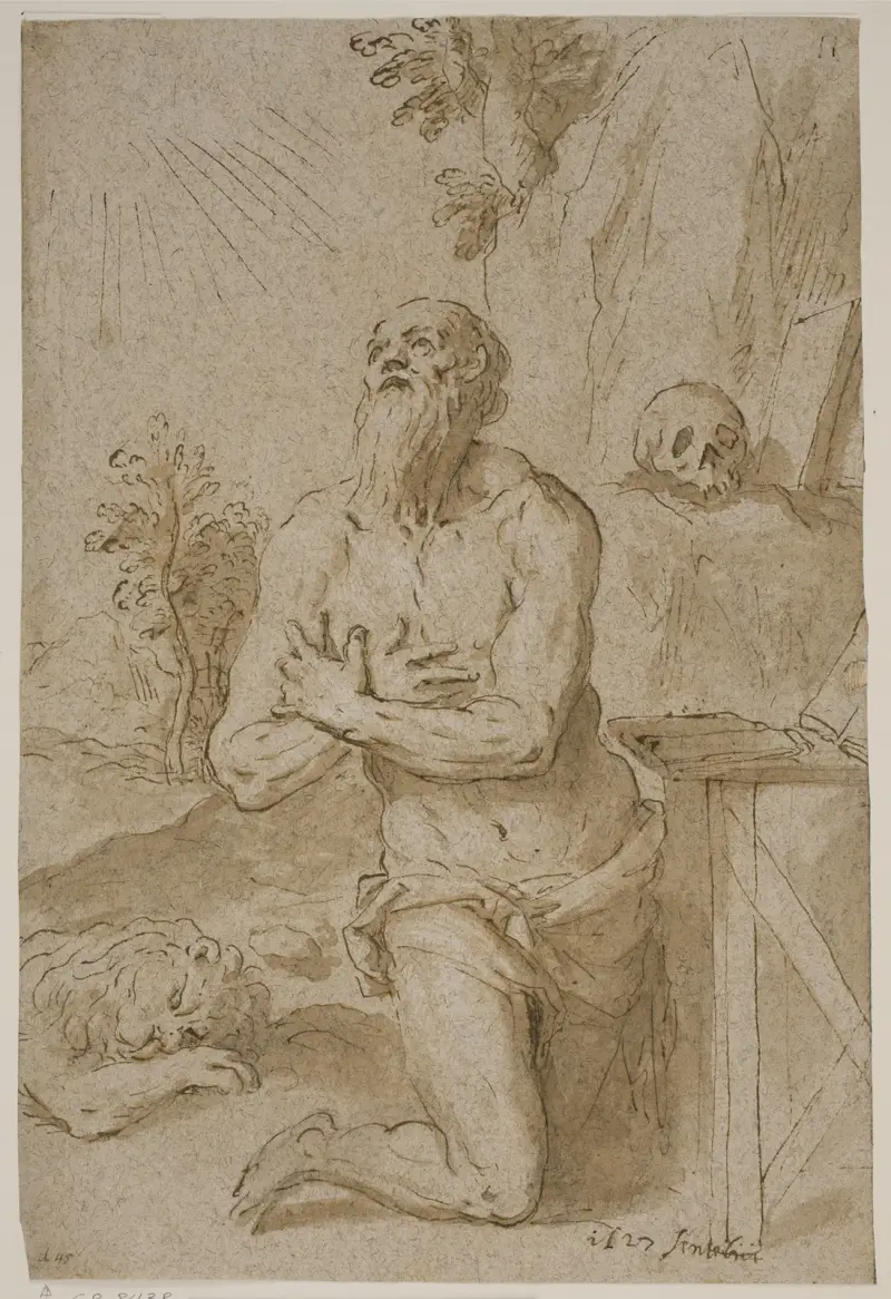 Der heilige Hieronymus in der Wüste von Jacopo Palma il Giovane
