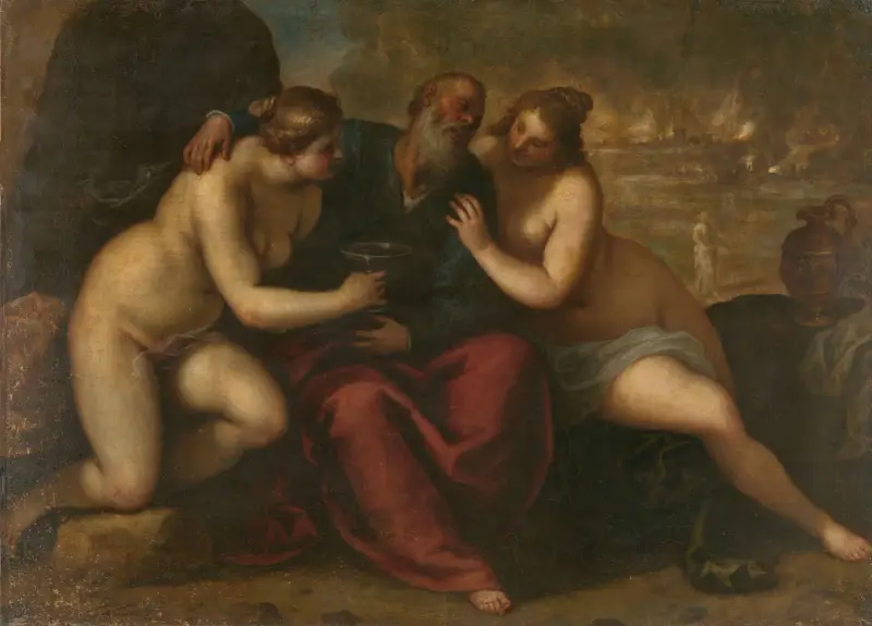 Lot und seine Töchter von Jacopo Palma il Giovane