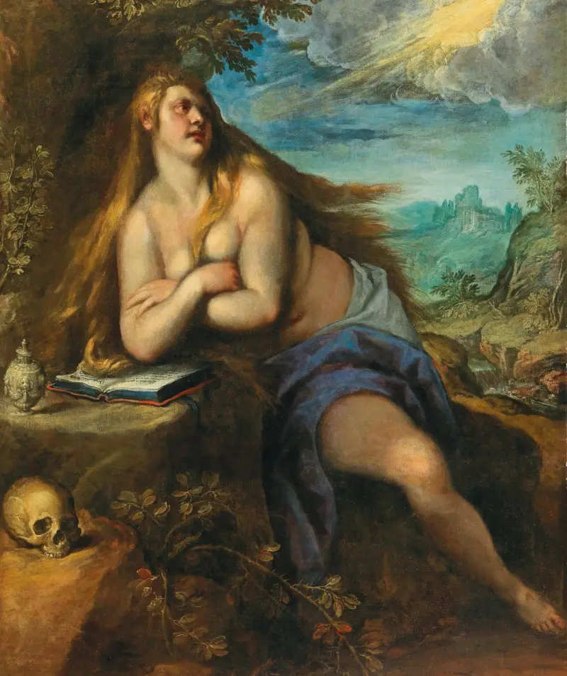The penitent Magdalene av Jacopo Palma il Giovane