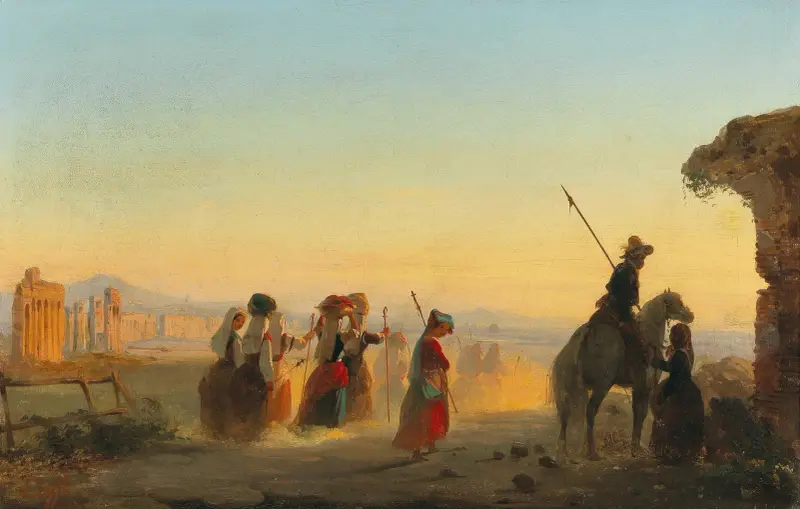 Rom, Via Appia i gryningen – nr 1 av Ippolito Caffi