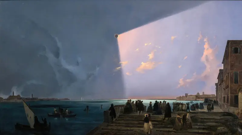 Solförmörkelsen i Venedig den 6 juli 1842 av Ippolito Caffi