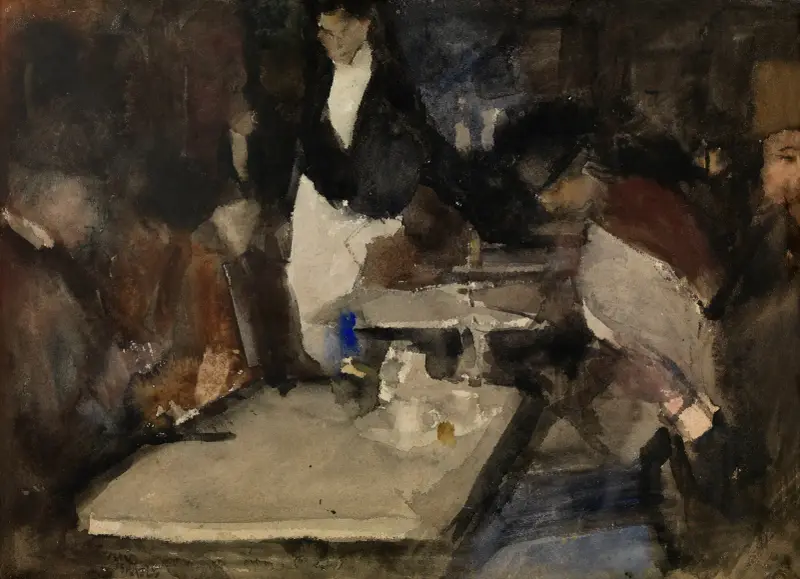 Restaurang 'Mille Colonnes' i Amsterdam av Isaac Israëls