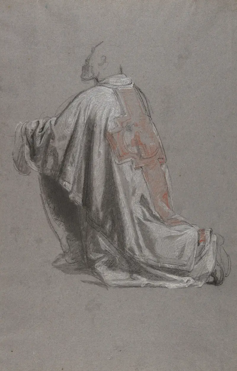 Drapery Study for a Bishop av Isidore Pils