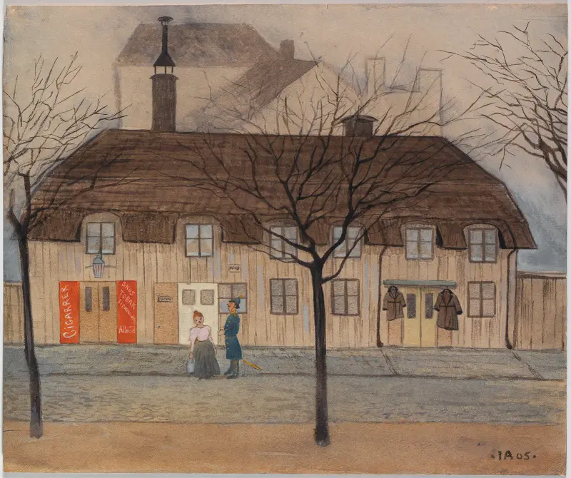 Servant-Girl and Policeman, Ivar Arosenius