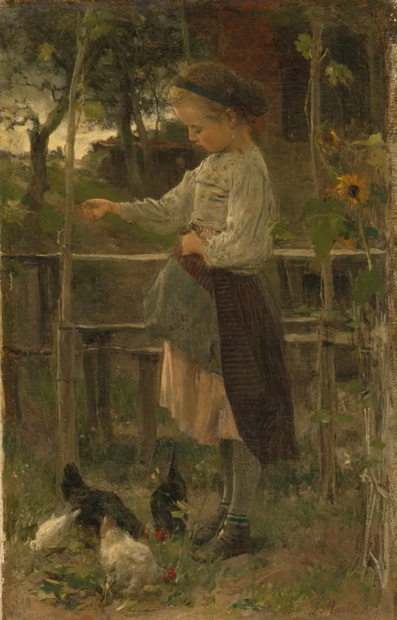Hühnerfütterung von Jacob Maris