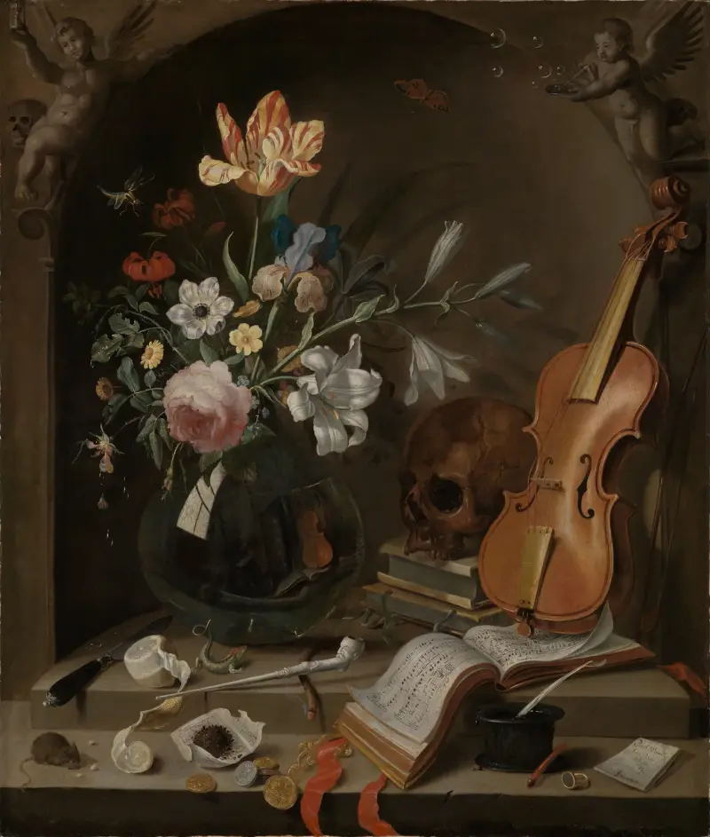 Vanitas-Stillleben av Jacob Marrel