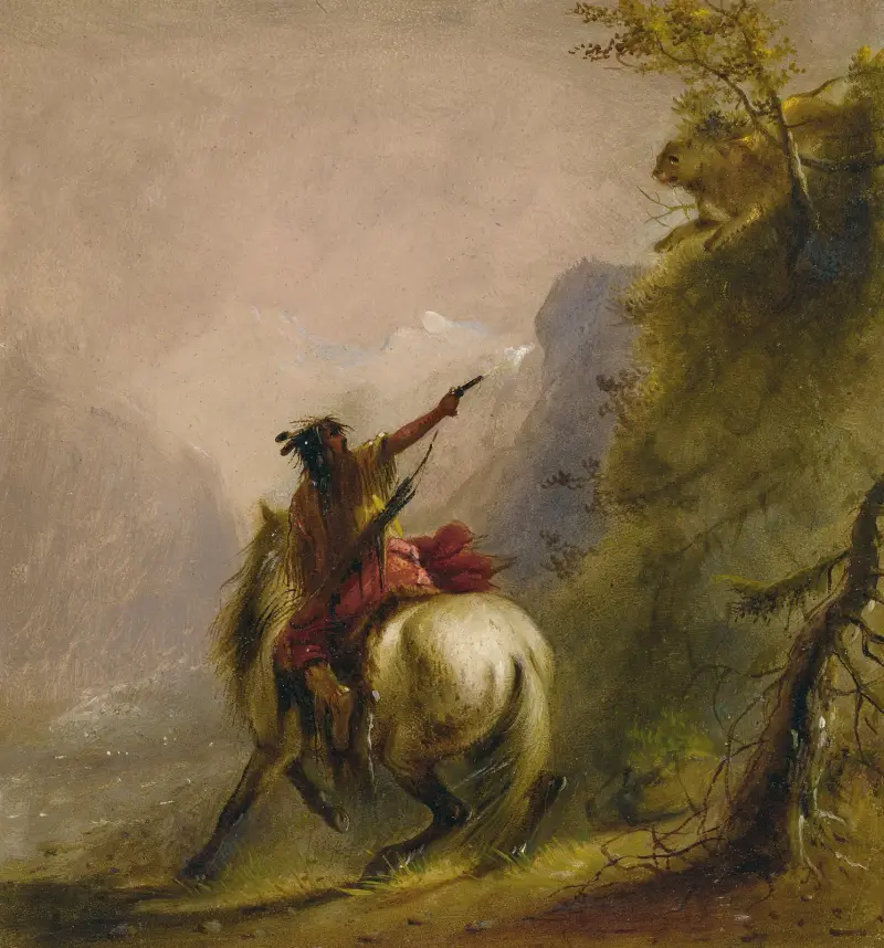Einen Puma schießen von Alfred Jacob Miller