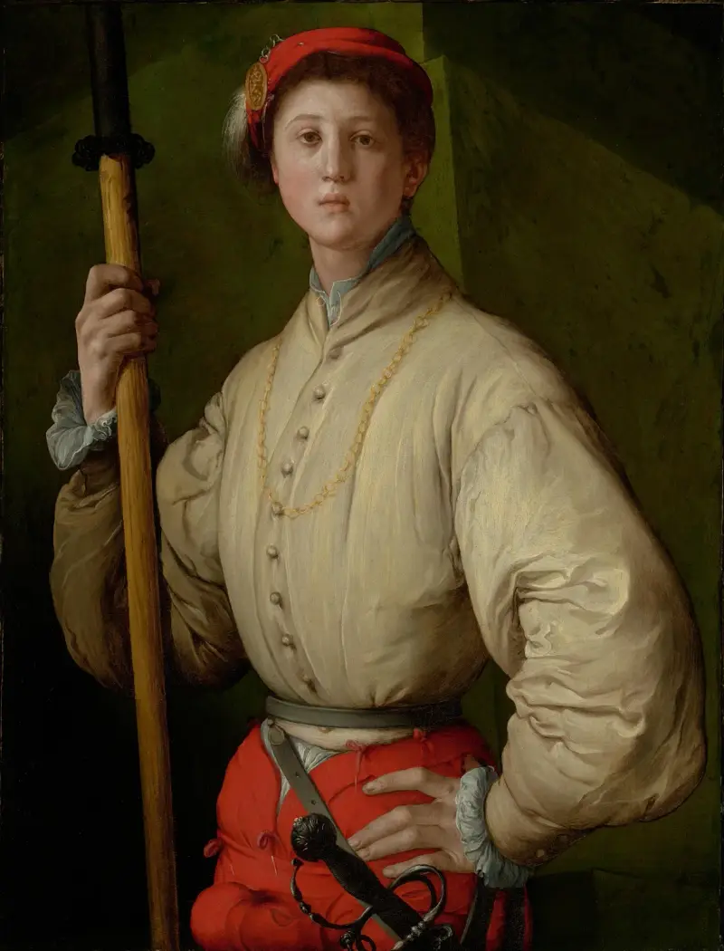 Porträtt av en hillebardiär av Pontormo (Jacopo Carucci)