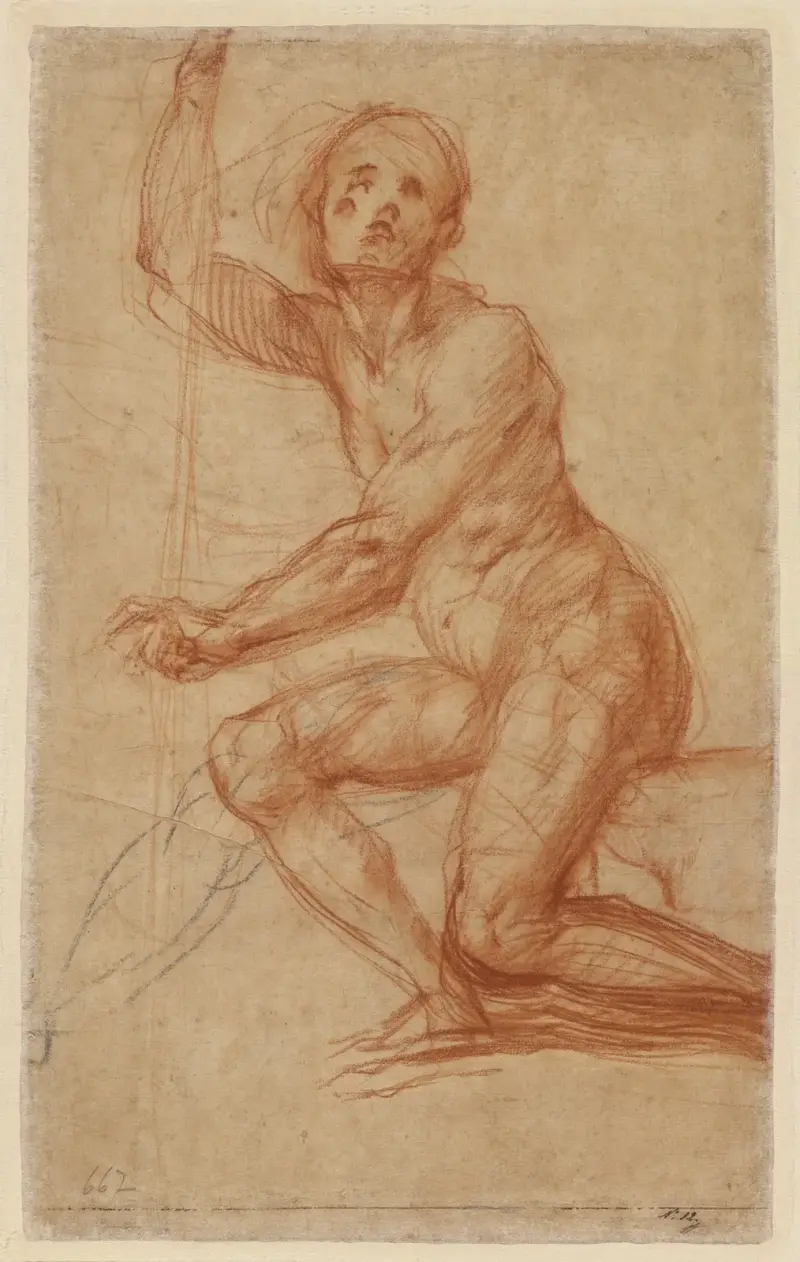 Studie av sittande man av Pontormo (Jacopo Carucci)