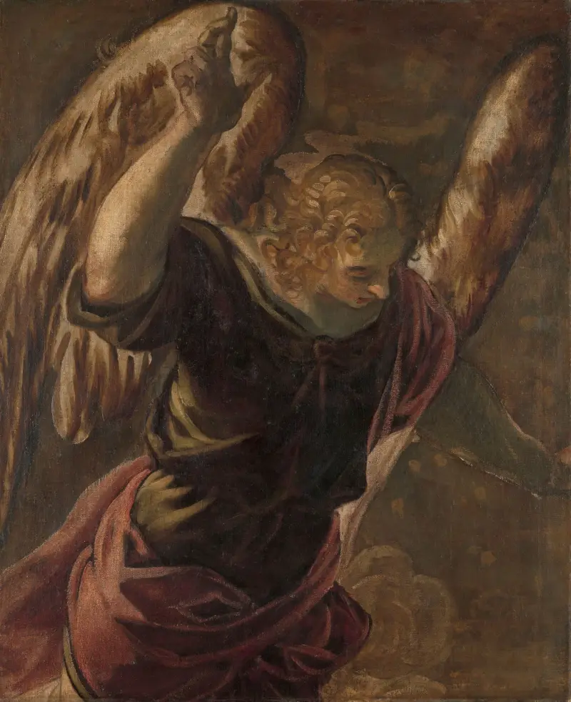 Ängel från bebådelsen till Jungfru Maria av Jacopo Tintoretto