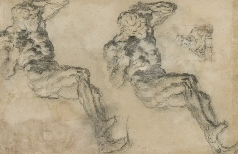 Studier av en Atlasstatyett av Jacopo Tintoretto