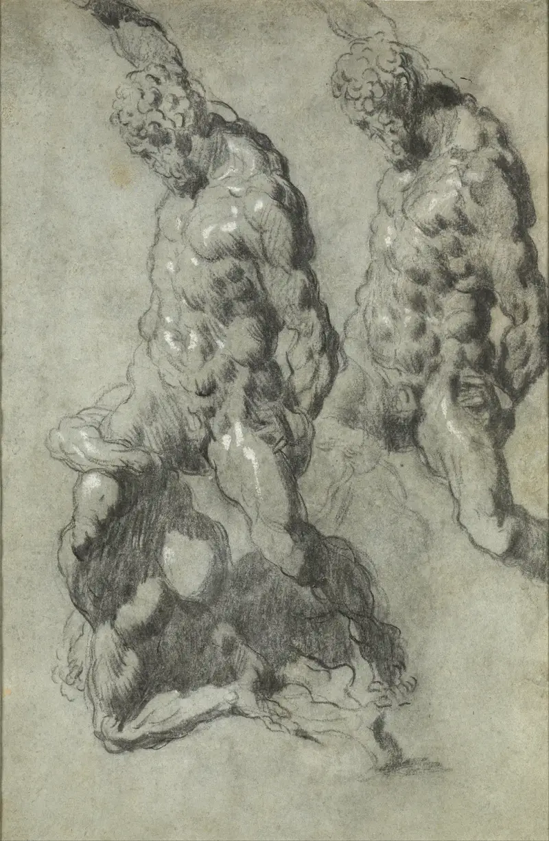 Två studier av Simson som slår filistéerna av Jacopo Tintoretto