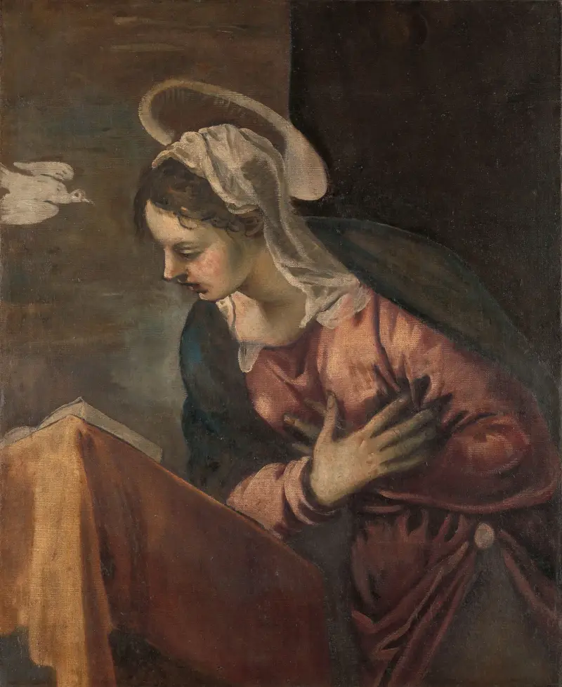 Jungfrun från bebådelsen av Jacopo Tintoretto