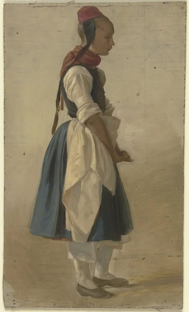 Hessian peasant girl av Jakob Becker