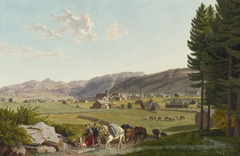 Appenzell, från nordväst av Johann Jakob Biedermann