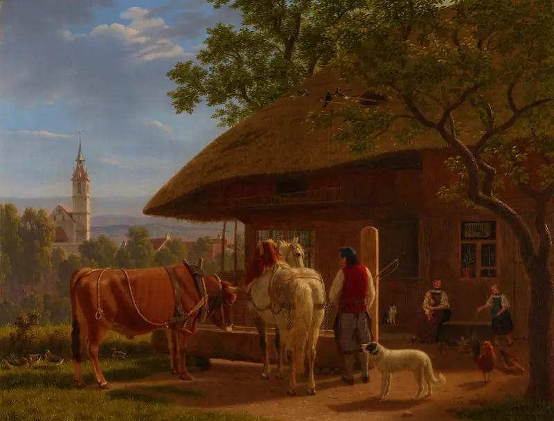 Bauernhof in Kirchberg von Johann Jakob Biedermann