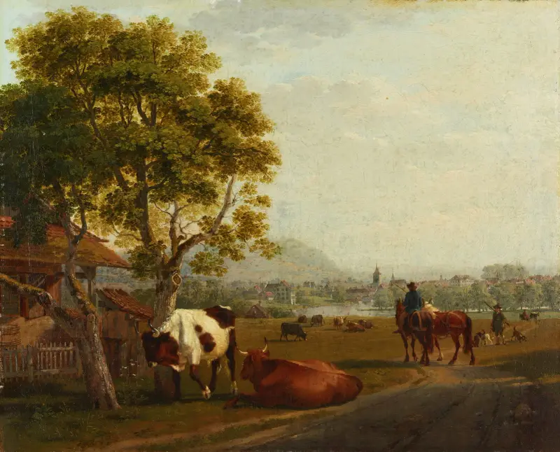 Paysage près de Zurich av Johann Jakob Biedermann