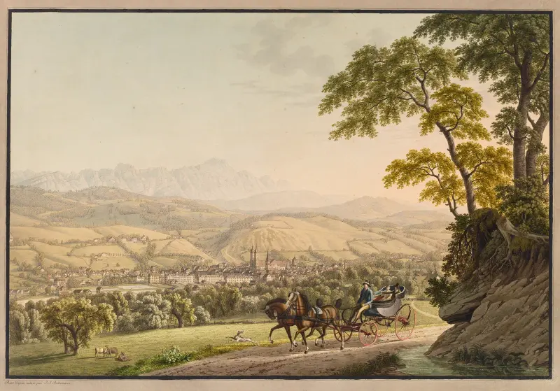Sankt Gallen från norr av Johann Jakob Biedermann