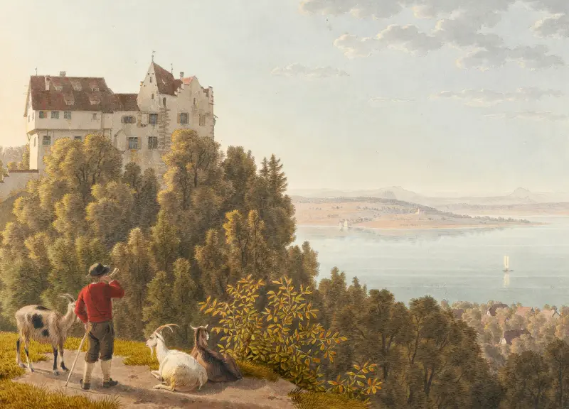 Schloss Salenstein von Osten von Johann Jakob Biedermann