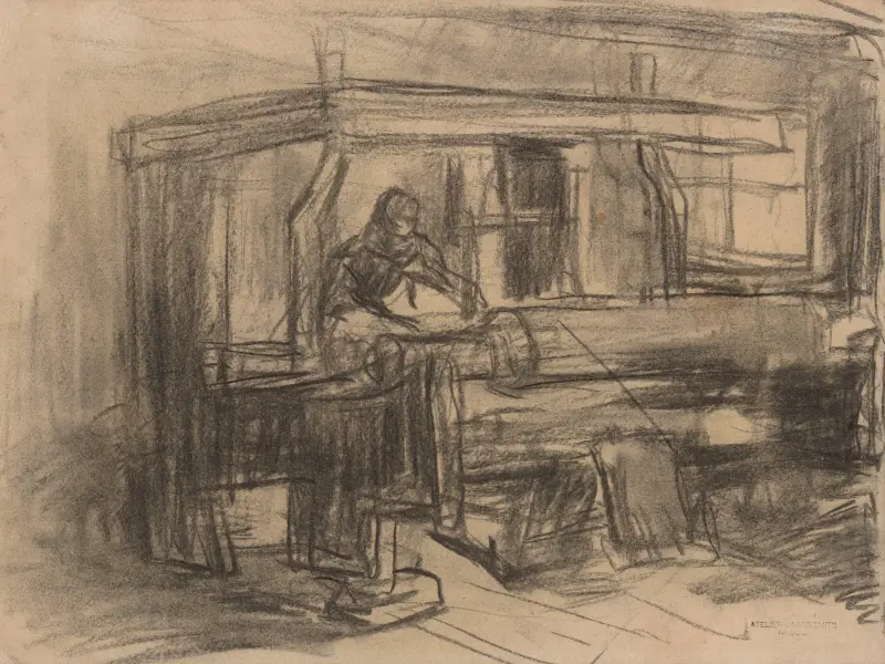 Weaver at his Loom av Jakob Smits