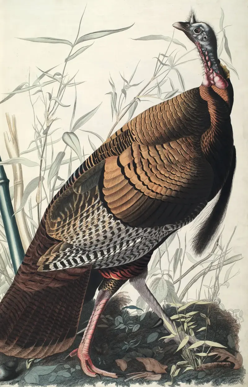 Dziki indyk, 1827 – nr 2, John James Audubon