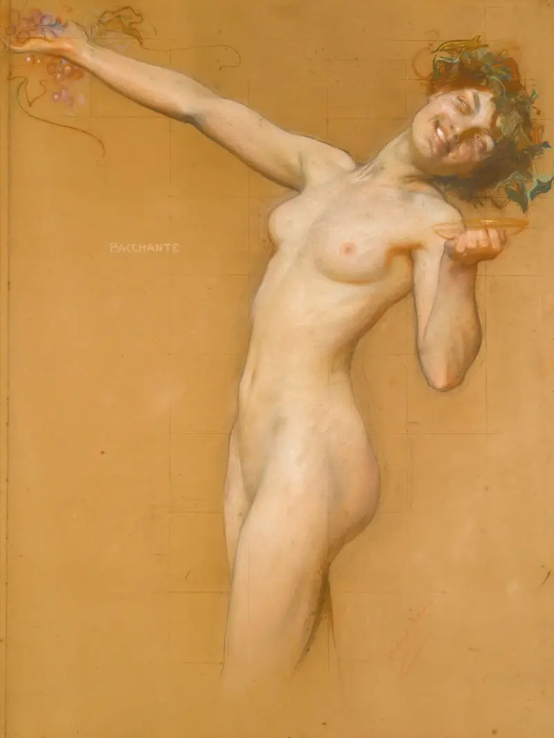 Bacchantin, Studie zum Erntemorgen von Herbert James Draper