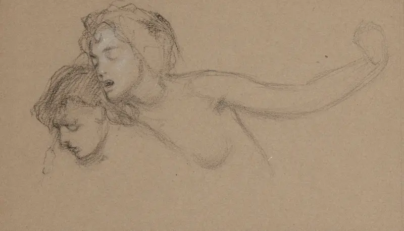 Female nude study for ‘The Lament for Icarus’. – nr 2 av Herbert James Draper