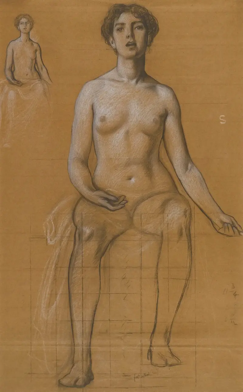 Studies For The Singing Priestess In Song av Herbert James Draper