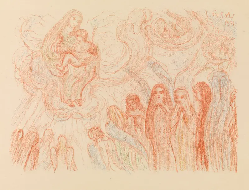 Die Engel verehren Maria von James Ensor