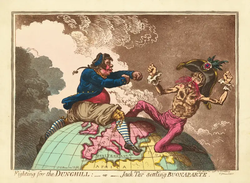 Kamp om gödselstacken – eller – Jack Tar besegrar Buonaparte av James Gillray