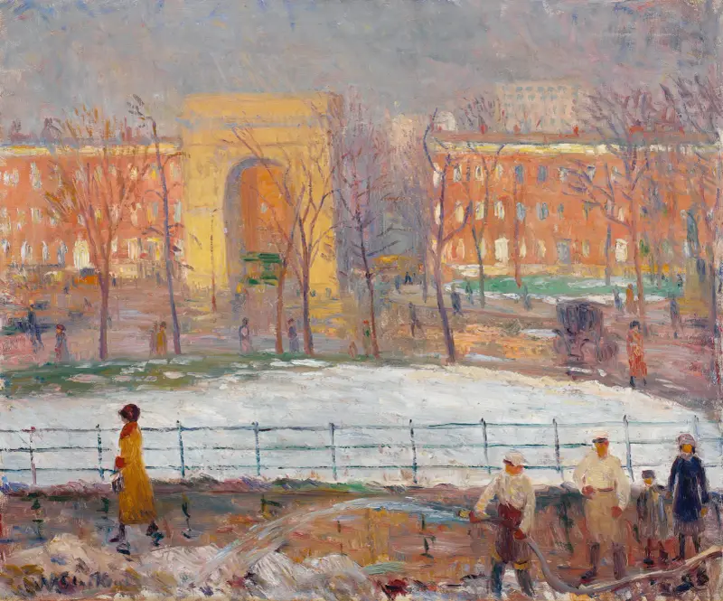 Street Cleaners, Washington Square av William James Glackens