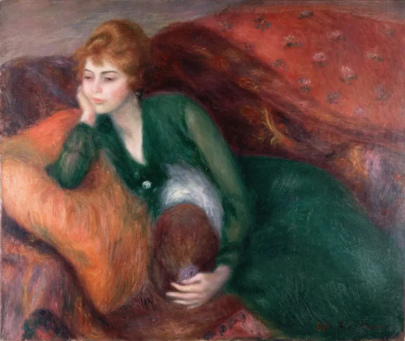 Ung kvinna i grönt av William James Glackens