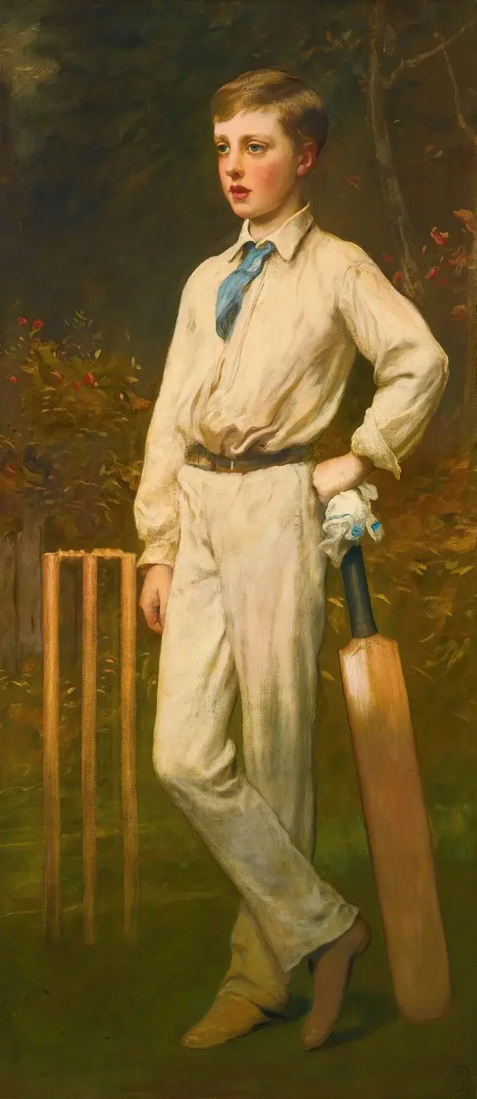 Porträtt av en ung cricketspelare av James Sant