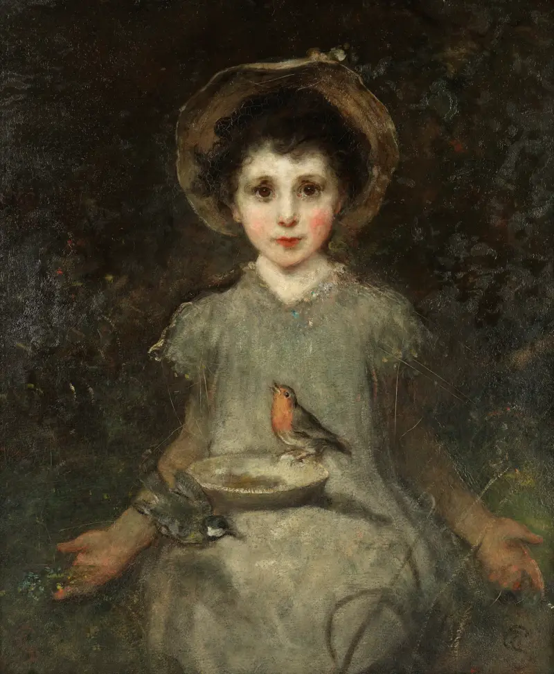Porträtt av en ung flicka av James Sant