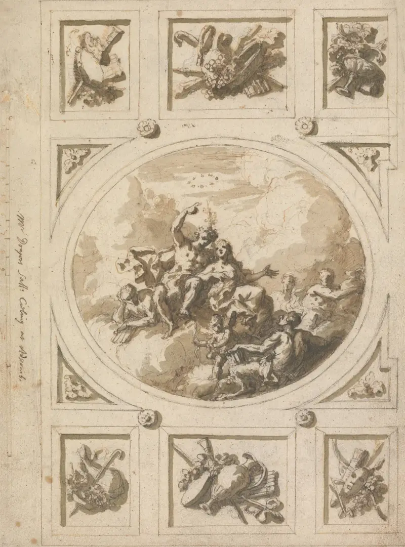 Takutsmyckning för Addiscombe; Bacchus och Ariadne av Sir James Thornhill