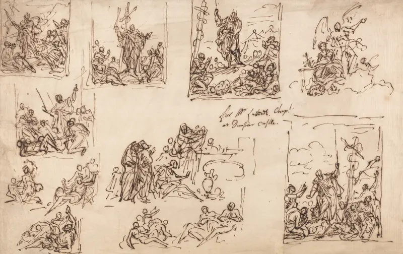 Moses och kopparormen – utkast till kapellet på Dunster Castle av Sir James Thornhill