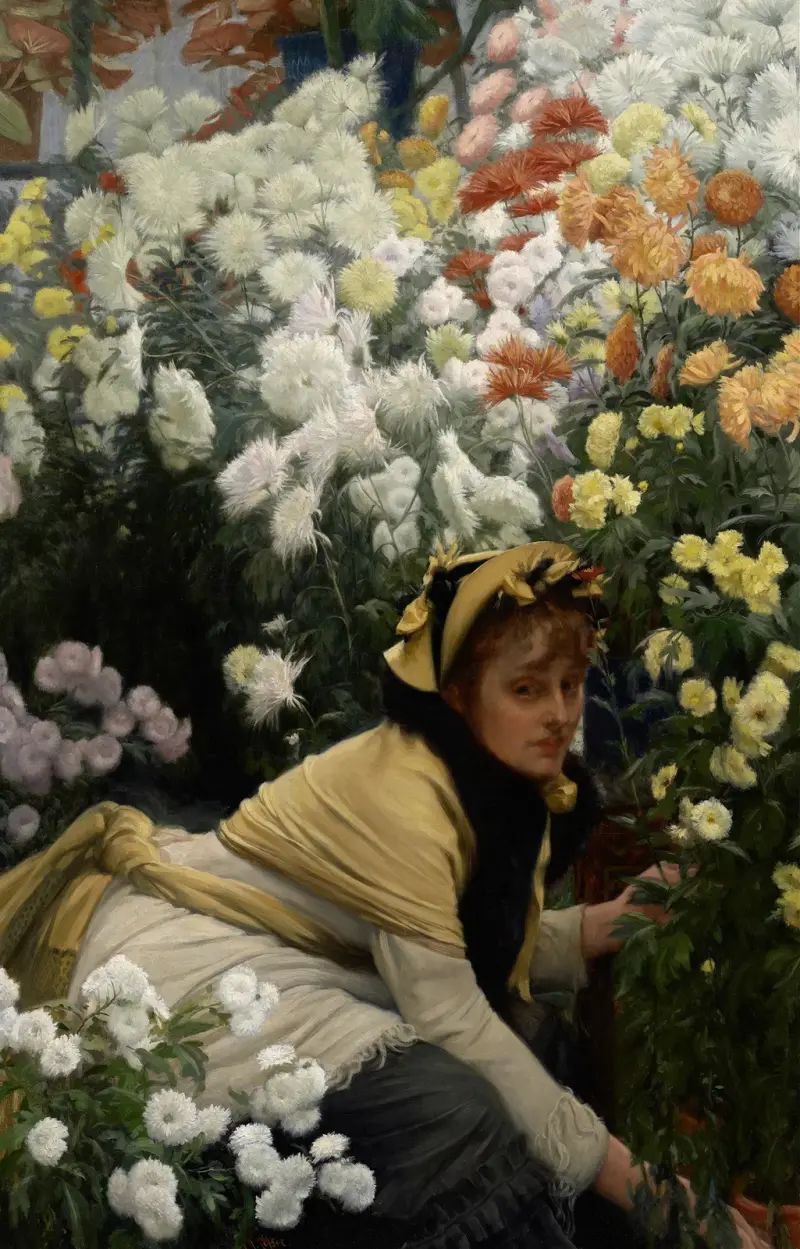 Chrysanthemums av James Tissot