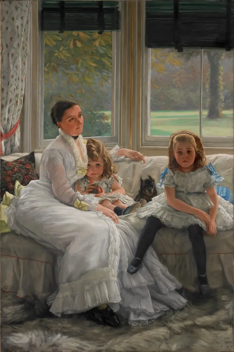 Porträtt av Mrs Catherine Smith Gill och två av hennes barn av James Tissot