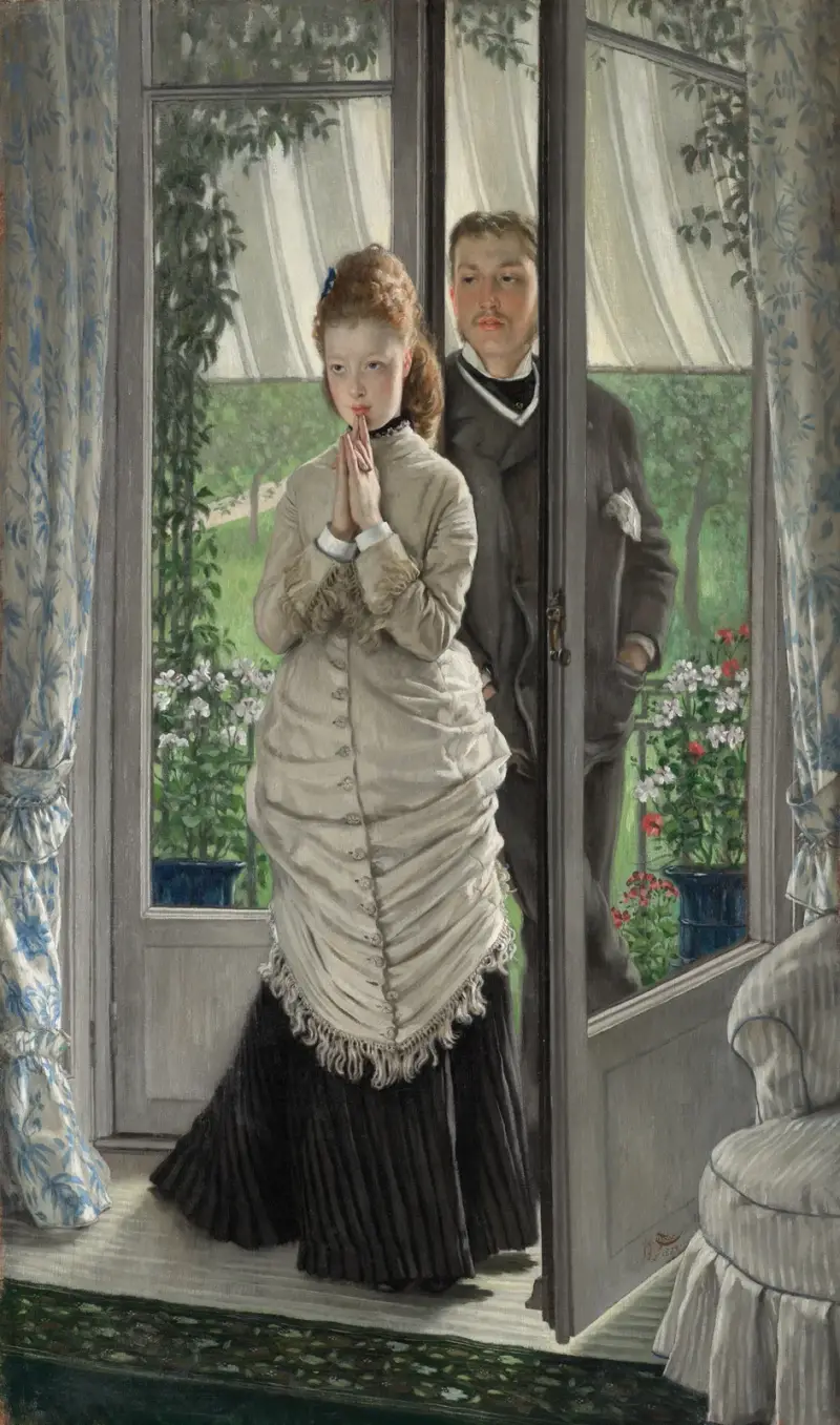 Two Figures at a Door (The Proposal) av James Tissot