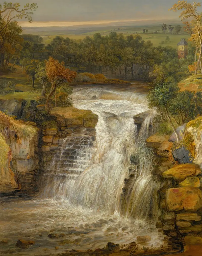 Die Wasserfälle des Clyde nach einer Überschwemmung von James Ward