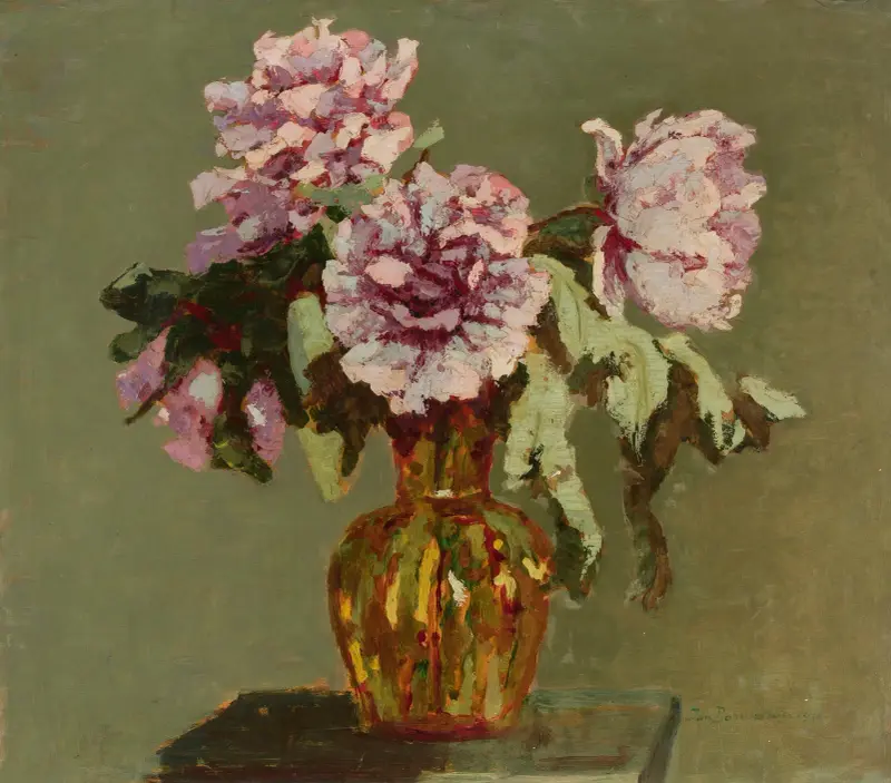 Pioner och liten gul blomvas av Jan Bohuszewicz