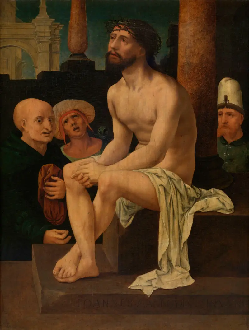 Chrystus siedzący na zimnym kamieniu, Jan Gossaert